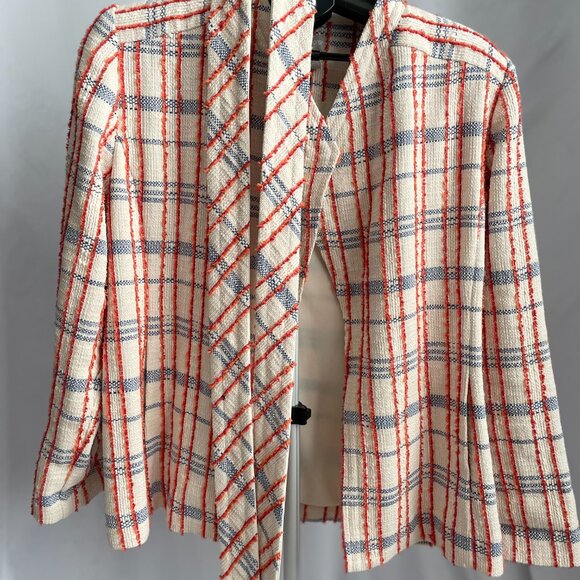 Chico's Orange and Blue Tweed Jacket - Picture 6 of 11